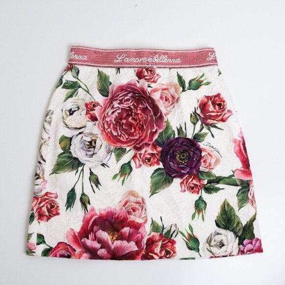 Dolce & Gabbana Skirt Floral Jacquard Sequin Waistband XS/S Girls 11/12 - Picture 1 of 16